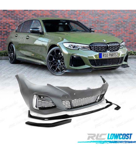 PARE CHOCS FRONTAL BMW G20 G21 19-22 LOOK M PERFORMANCE 340i PDC + LIP NOIR BRILLANT