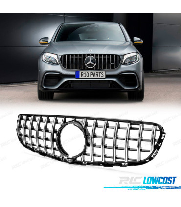 CALANDRE MERCEDES GLC X253 C253 15-18 LOOK AMG NOIR CHROMÉ
