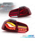 FEUX ARRIÈRE FULL LED VOLKSWAGEN VW GOLF 6 LIGHT BAR OLED DINAMIQUES ROUGE FONCE