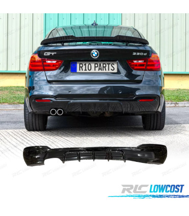 DIFFUSEUR ARRIÈRE BMW F34 GT 13-19 LOOK M PERFORMANCE NOIR BRILLANT 2 SORTIES GAUCHE