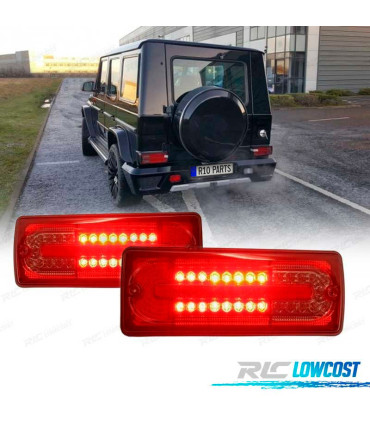 FEUX ARRIÈRE MERCEDES CLASSE G W463 89-13 ROUGE FUMÉ FULL LED LOOK AMG G55