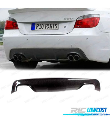 DIFFUSEUR BMW E60 03-10 LOOK M DOUBLE SORTIE CARBONE