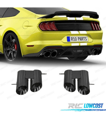 EMBOUTS D´ÉCHAPPEMENT FORD MUSTANG 15-22 LOOK GT500 NOIR BRILLANT