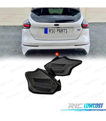 FEUX ARRIÈRE POUR FORD FOCUS 3 HATCHBACK 14-17 LED DYNAMIQUES FUMÉ