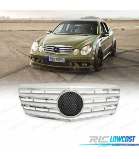 CALANDRE TYPE AMG POUR MERCEDES E W211 06-09 ARGENT CHROMÉ