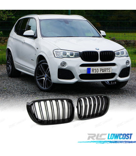 DOUBLE CALANDRE BMW X3 F25 X4 F26 LOOK M NOIR BRILLANT