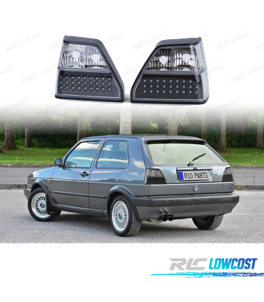 FEUX ARRIÈRE VOLKSWAGEN VW GOLF MK2 83-91 NOIR CHROMÉ