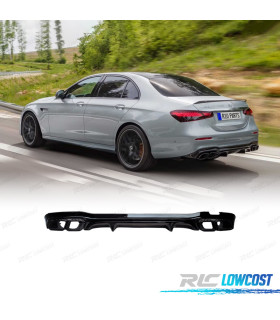 DIFFUSEUR MERCEDES CLASSE E W213 20-24 LOOK AMG NOIR BRILLANT + EMBOUTS D'ÉCHAPPEMENT