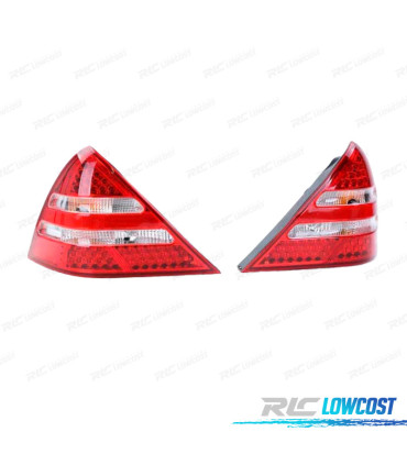 FEUX ARRIÈRE POUR MERCEDES SLK R170 96-04 LED ROUGE CHROMÉ