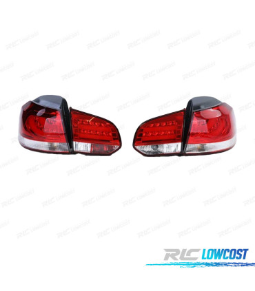 FEUX ARRIÈRE POUR VOLKSWAGEN VW GOLF 6 08-12 LED ROUGE BLANC