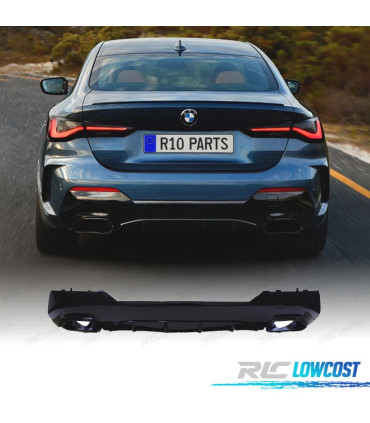 DIFFUSEUR BMW G22 20-24 LOOK M 440i + EMBOUTS D'ÉCHAPPEMENT NOIR BRILLANT