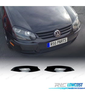 PAUPIÈRES DE PHARES VOLKSWAGEN VW GOLF MK5 03-08 NOIR BRILLANT