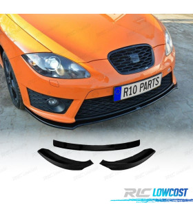 SPOILER LAME DE PARE-CHOCS AVANT SEAT LEON 1P MK2 CUPRA 09-12 NOIR BRILLANT