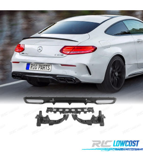 DIFFUSEUR MERCEDES CLASSE C C205 COUPE AMG 14-18 LOOK C63 MOULURE NOIR BRILLANT