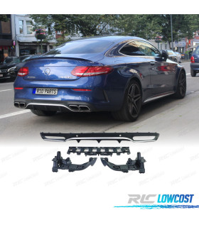 DIFFUSEUR MERCEDES CLASSE C C205 COUPE AMG 14-18 LOOK C63 MOULURE ARGENT