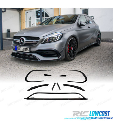 SPOILER LAME DE PARE-CHOCS AVANT MERCEDES CLA W117 LOOK AMG A45 16- NOIR