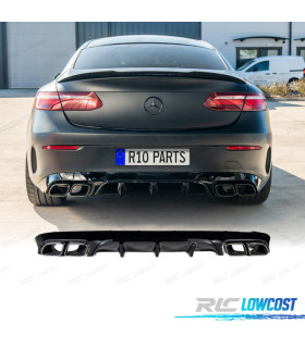 DIFFUSEUR ARRIÈRE MERCEDES CLASE E C238 16- AMG NOIRE LOOK E63 + EMBOUTS
