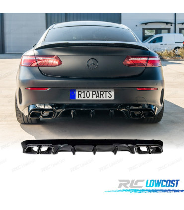 DIFFUSEUR ARRIÈRE MERCEDES CLASE E C238 16- AMG NOIRE LOOK E63 + EMBOUTS
