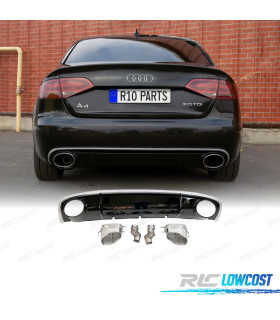 DIFFUSEUR AUDI A4 B8 SEDAN AVANT 12-15 LOOK RS4 + EMBOUTS D'ÉCHAPPEMENT