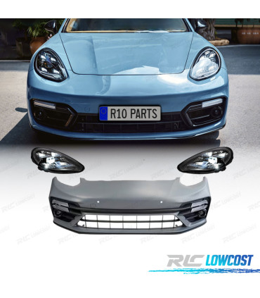 BOUCLIER AVANT PORSCHE PANAMERA 09-13 LOOK TURBO 971 + PHARES LED