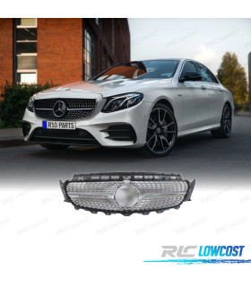 CALANDRE MERCEDES CLASSE E W213 AMG 17-20 LOOK DIAMOND ARGENT