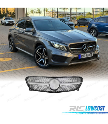 CALANDRE MERCEDES CLASSE GLA X156 AMG 15-17 LOOK DIAMOND SILVER