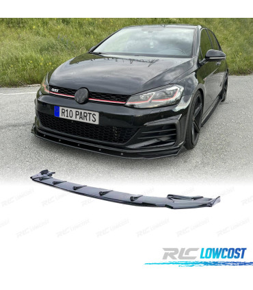 SPOILER LAME AVANT VOLKSWAGEN VW GOLF 7 7.5 17-20 LOOK CLUBSPORT NOIR BRILLANT