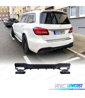 DIFFUSEUR ARRIÈRE MERCEDES GLS X166 15-19 LOOK AMG NOIR MAT + EMBOUTS