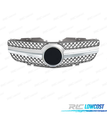 GRILLE MERCEDES CLASSE SL R230 01-06 CHROMÉ NOIR LOOK SPORT