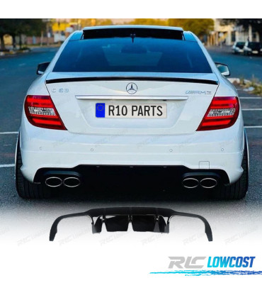 DIFFUSEUR MERCEDES CLASSE C W204 LOOK AMG C63 NOIR BRILLANT