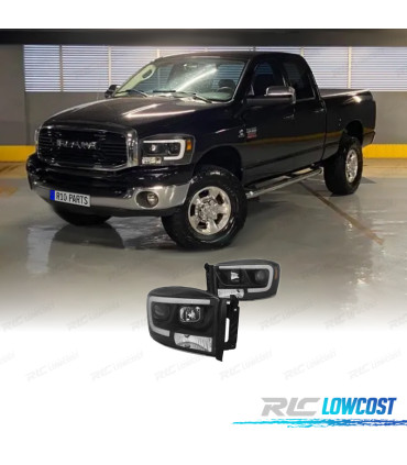 PHARES POUR DODGE RAM 06-08 DAYLIGHT LED NOIR