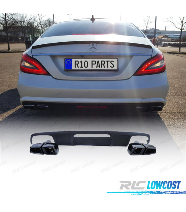 DIFFUSEUR MERCEDES CLS C218 15-18 LOOK C63 AMG NOIR MAT + EMBOUTS D'ÉCHAPPEMENT