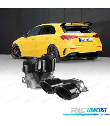 EMBOUTS D'ÉCHAPPEMENT MERCEDES CLASSE A W177 CLA W118 18- LOOK AMG A45 AMG NOIR