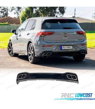 DIFFUSEUR VOLKSWAGEN VW GOLF 8 21-23 LOOK R LINE DOUBLE SORTIE
