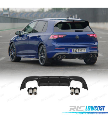 DIFFUSEUR VOLKSWAGEN VW GOLF 8 21-23 LOOK R DOUBLE SORTIE + EMBOUTS D'ÉCHAPPEMENT