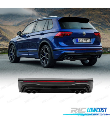PARE-CHOCS ARRIÈRE VOLKSWAGEN VW TIGUAN 16-24 LOOK R NOIR