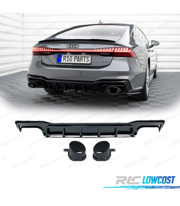 DIFFUSEUR AUDI A7 19-23 LOOK RS7 NOIR BRILLANT O---O