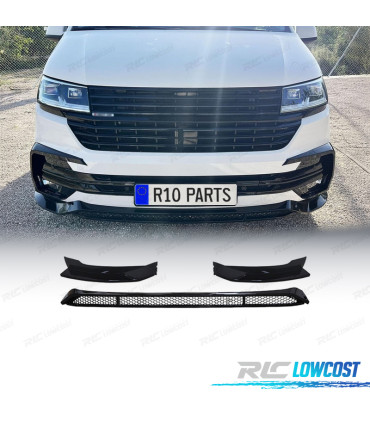 SPOILER LAME AVANT VOLKSWAGEN VW TRANSPORTER T6 T6.1 15-24 NOIR