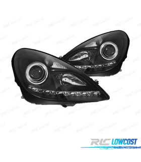 PHARES XÉNON MERCEDES CLASSE SLK R171 04-11 FEUX DE JOUR LED FOND NOIR