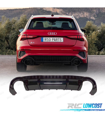 DIFFUSEUR AUDI A3 21- LOOK RS3 NOIR BRILLANT + LIGNE D'ÉCHAPPEMENT HATCHBACK
