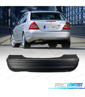 PARE CHOCS ARRIERE MERCEDES CLASSE C W203 BERLINE 01-07 LOOK C32 AMG DOUBLE SORTIE GAUCHE