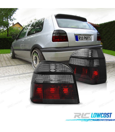 FEUX ARRIÈRE VOLKSWAGEN VW GOLF 3 91-97 ROUGE FUMÉ