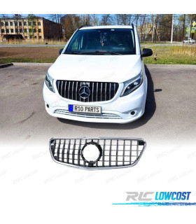 CALANDRE MERCEDES CLASSE V W447 14-19 LOOK AMG NOIR CHROMÉ