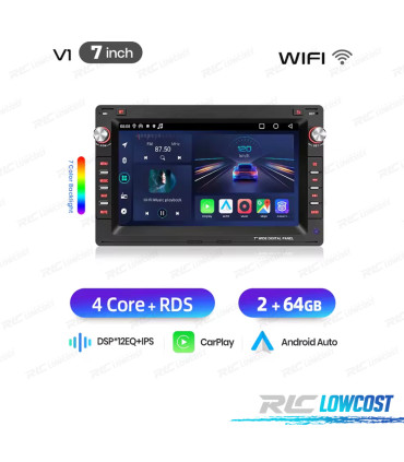 AUTORADIO GPS ANDROID 14 POUR SEAT SKODA VOLKSWAGEN VW 7"