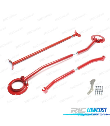 KIT BARRES STABILISATRICES RÉGLABLES VOLKSWAGEN VW JETTA CORRADO 88-95 ROUGE