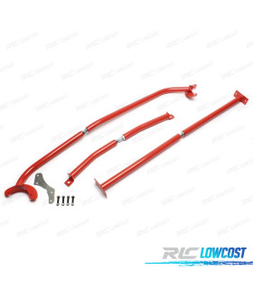 KIT BARRES ANTI-RAPPROCHEMENT RÉGLABLES SEAT LEON 1M 99-04 ROUGE