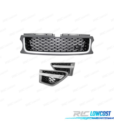 GRILLES + PRÉLEVEURS D'AIR LATÉRAUX RANGE ROVER SPORT 09-13 LOOK AUTOBIOGRAPHY GRIS NOIR