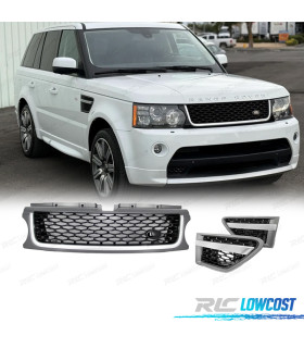 GRILLES + PRÉLEVEURS D'AIR LATÉRAUX RANGE ROVER SPORT 09-13 LOOK AUTOBIOGRAPHY GRIS NOIR