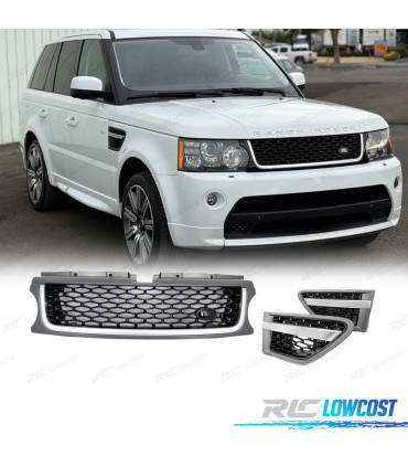 GRILLES + PRÉLEVEURS D'AIR LATÉRAUX RANGE ROVER SPORT 09-13 LOOK AUTOBIOGRAPHY GRIS NOIR