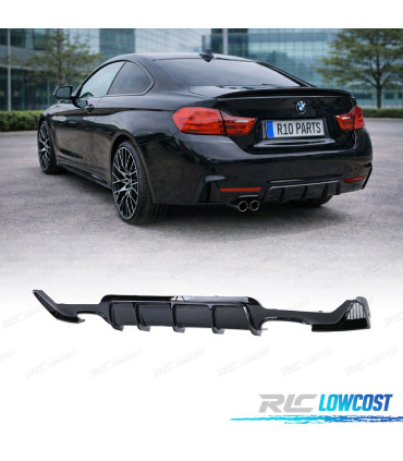 DIFFUSEUR BMW F32 F33 F36 LOOK M PERFORMANCE NOIR BRILLANT DOUBLE SORTIE 2 CÔTÉS